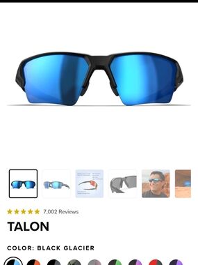 Talon Men's Sunglasses - Black Frame with Glacier Blue Lenses